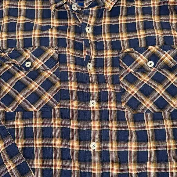 Pendleton Burnside Shirt Blue Plaid Cotton Long Sleeve Medium Flannel Pockets Xl - Picture 2 of 6